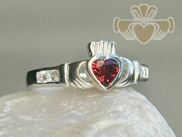 Silver Ladies Birthstone Ring - January