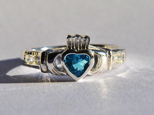 Silver Ladies Birthstone Ring - December