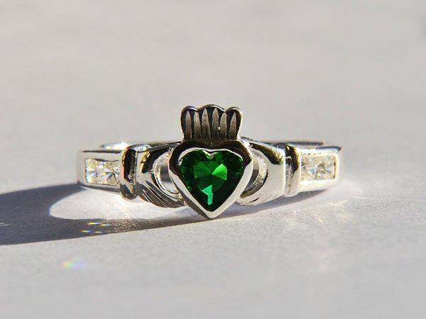 Silver Ladies Birthstone Ring - May