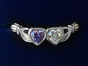 Silver Two Hearts Ring