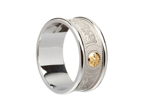 Celtic Shield Band Gold Boss & Heavy Silver Rims