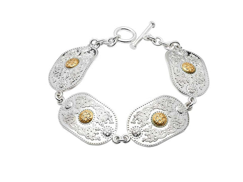 Arda Bracelet (30mm Irish Gold Bosses)
