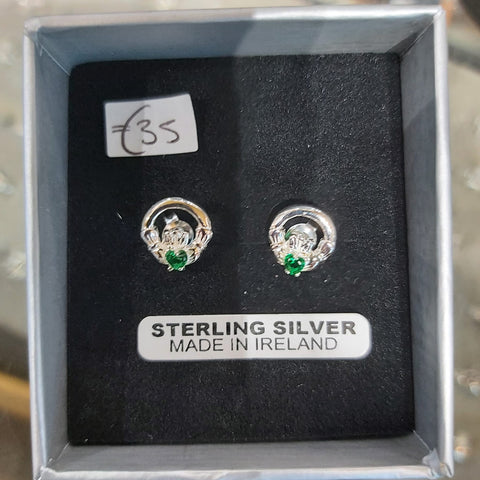 Sterling Silver Claddagh stud earrings 2