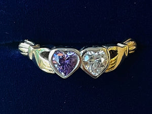 Gold Two Hearts Ring